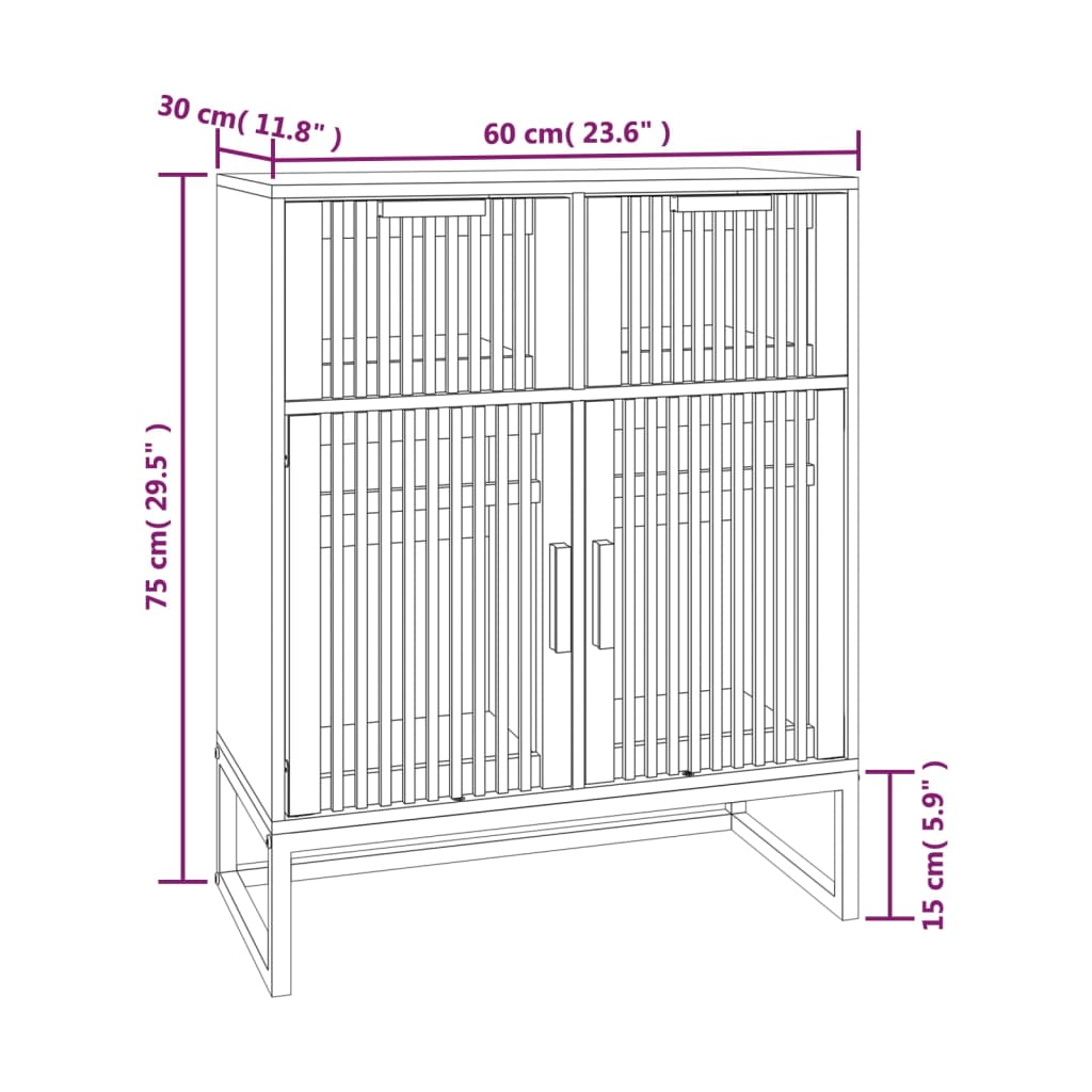 vidaXL Credenza 60x30x75 cm in Legno Multistrato