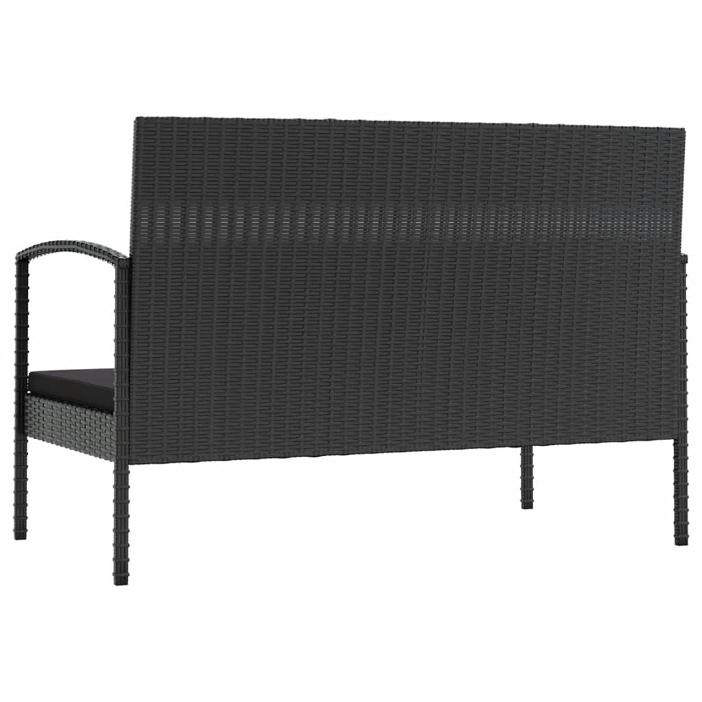 vidaXL Set Divani da Giardino 16 pz con Cuscini in Polyrattan Nero