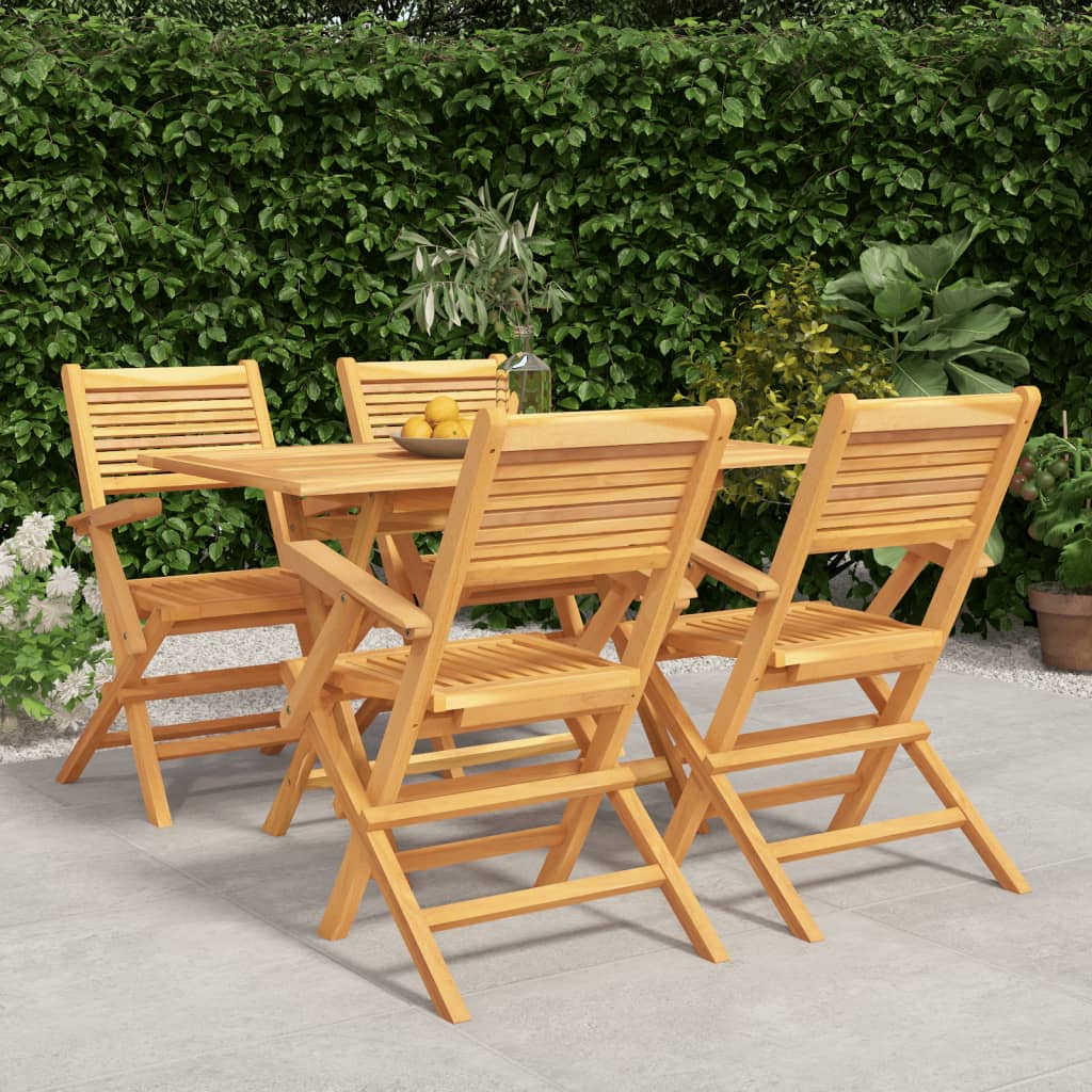 vidaXL Set da Pranzo per Giardino 5 pz in Legno Massello di Teak