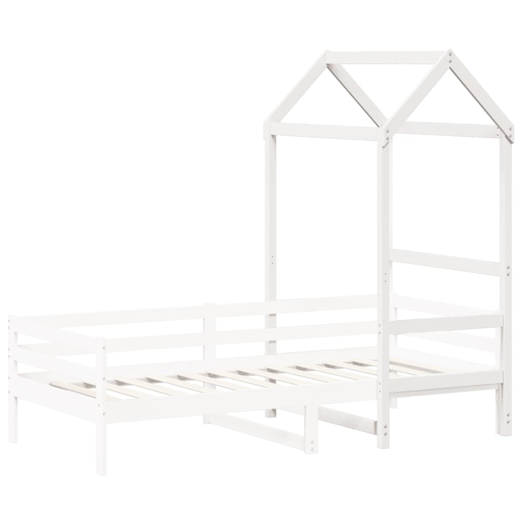 vidaXL Tetto Letto Bambini Bianco 98x70x176,5 cm Legno Massello Pino