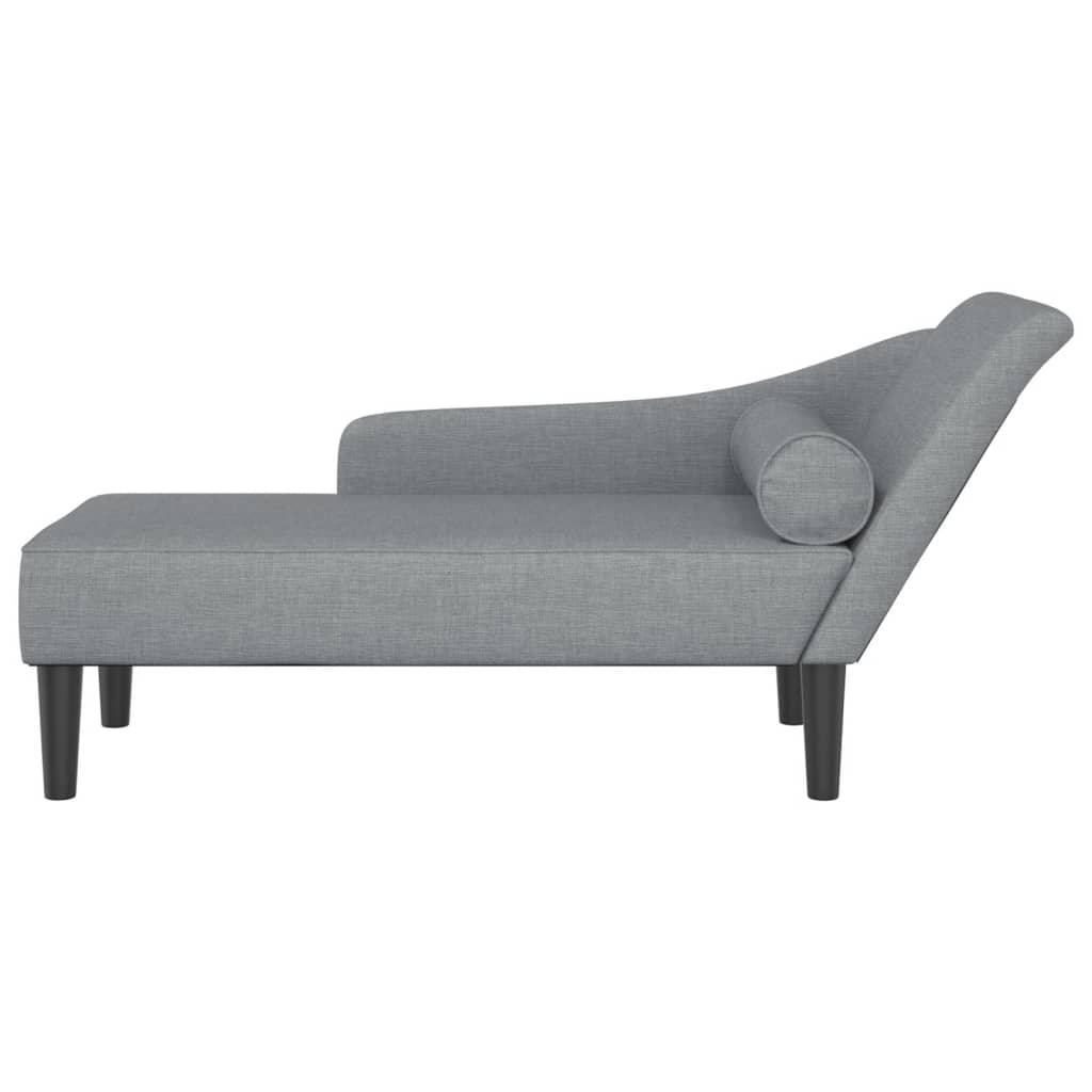 vidaXL Chaise Longue con Cuscini Grigio Chiaro in Tessuto