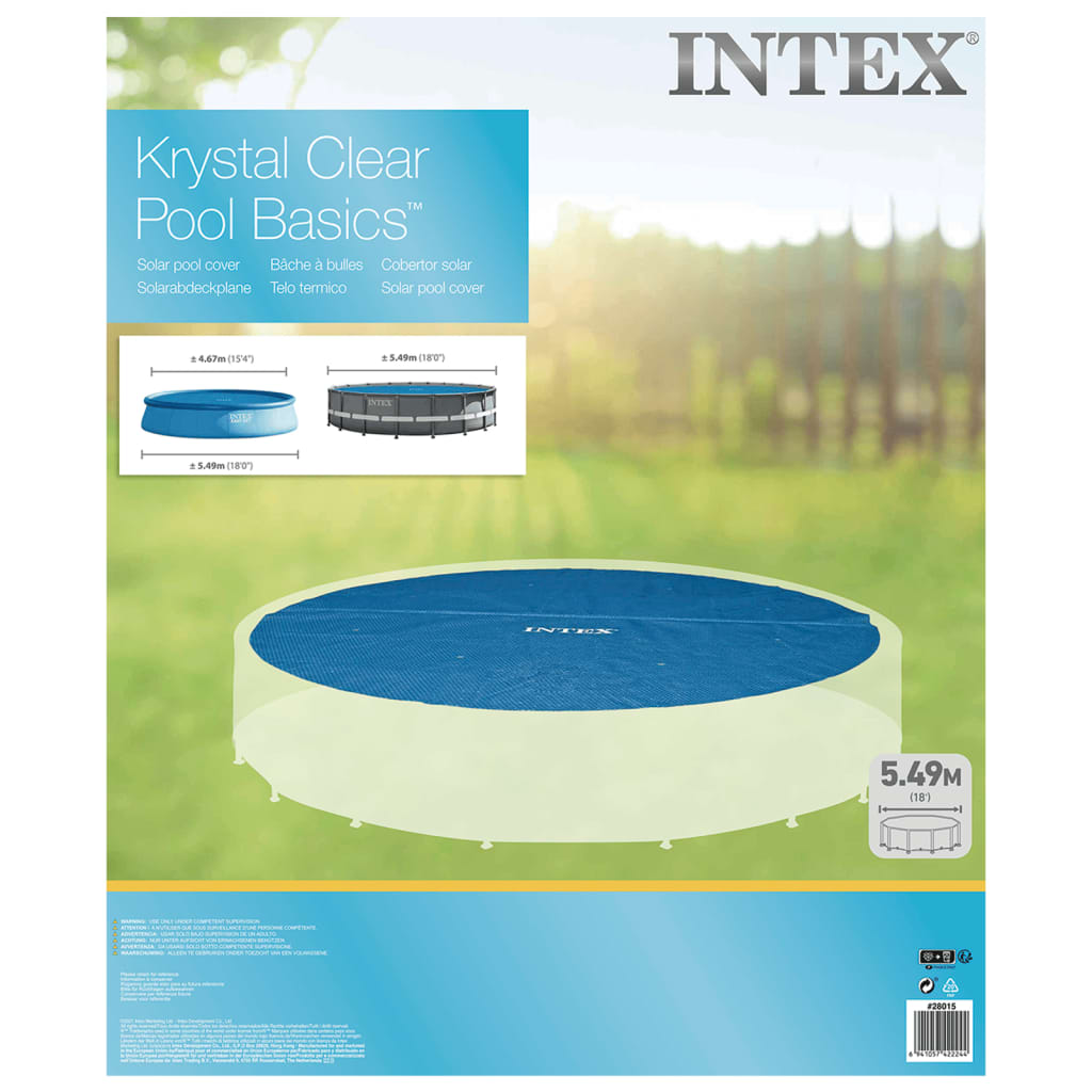 Intex Copertura Solare per Piscina Blu 538 cm in Polietilene