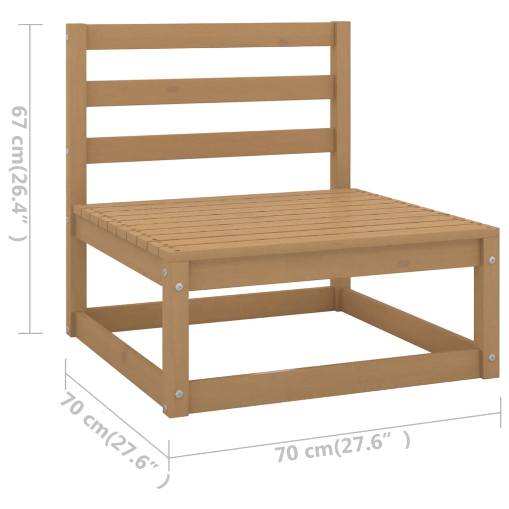 vidaXL Set Salotto Giardino e Cuscini 8 pz Legno Massello Pino Ambra