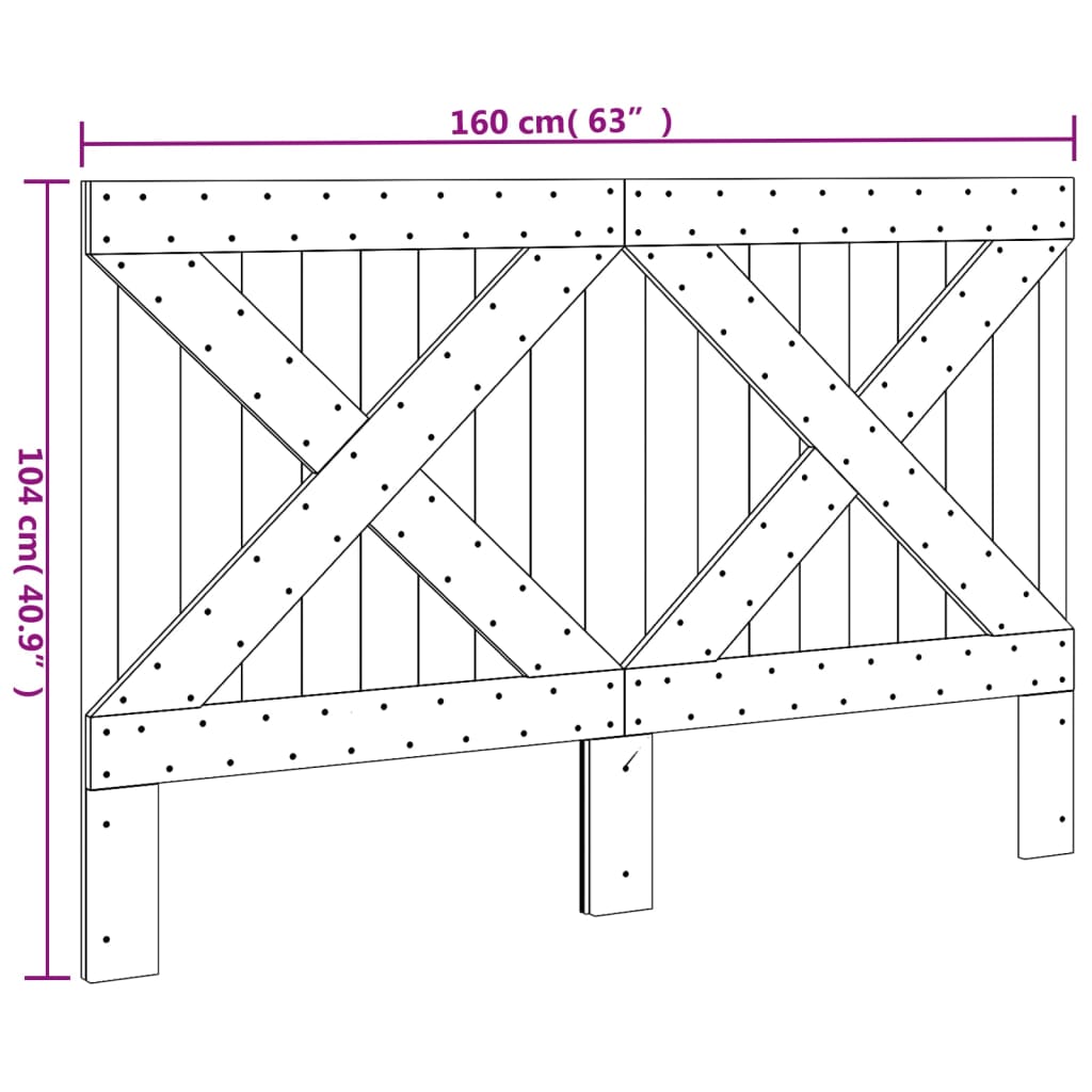 vidaXL Testiera 160x104 cm in Legno Massello di Pino