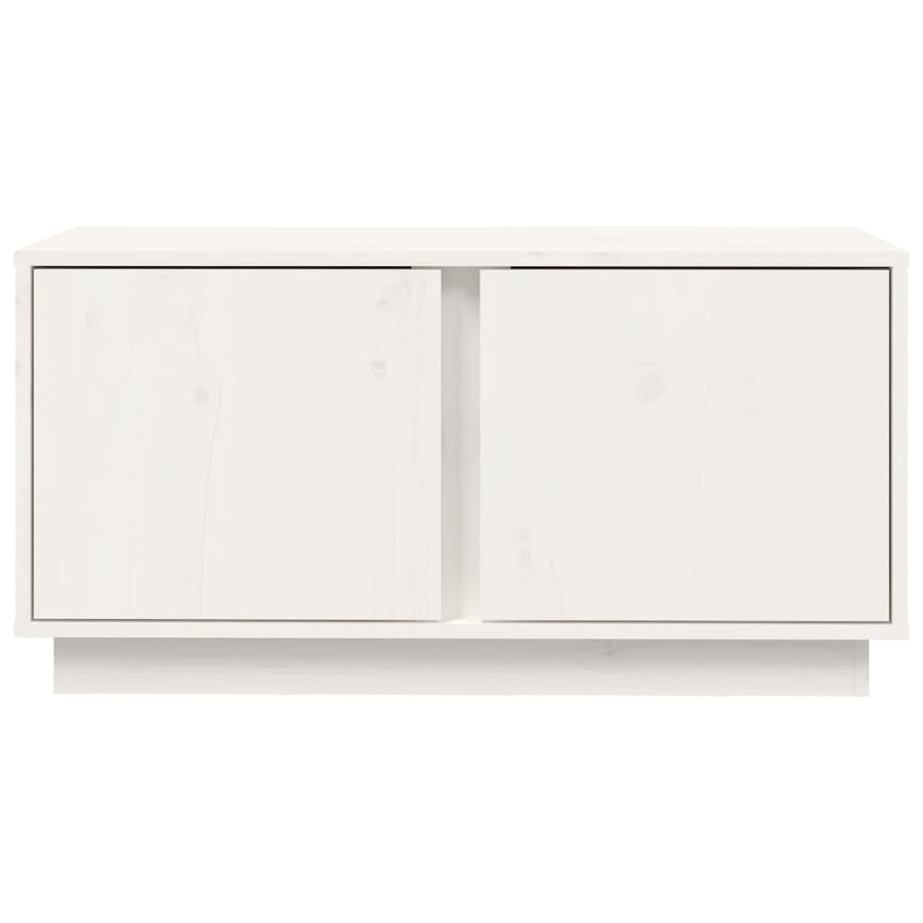 vidaXL Mobile Porta TV Bianco 80x35x40,5 cm in Legno Massello di Pino