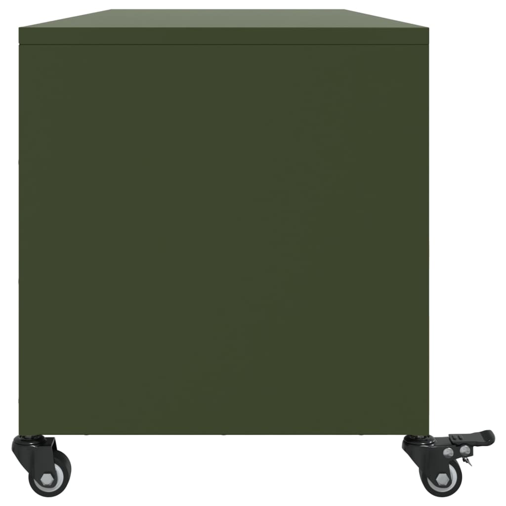 vidaXL Mobile TV Verde Oliva 100,5x39x43,5 cm in Acciaio