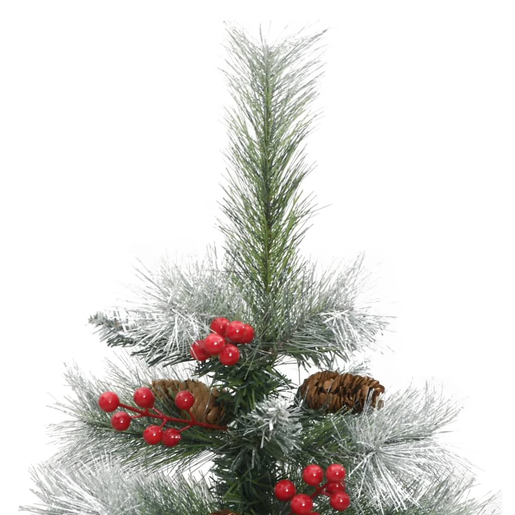 vidaXL Albero Natale Artificiale Incernierato con Pigne e Bacche 120cm