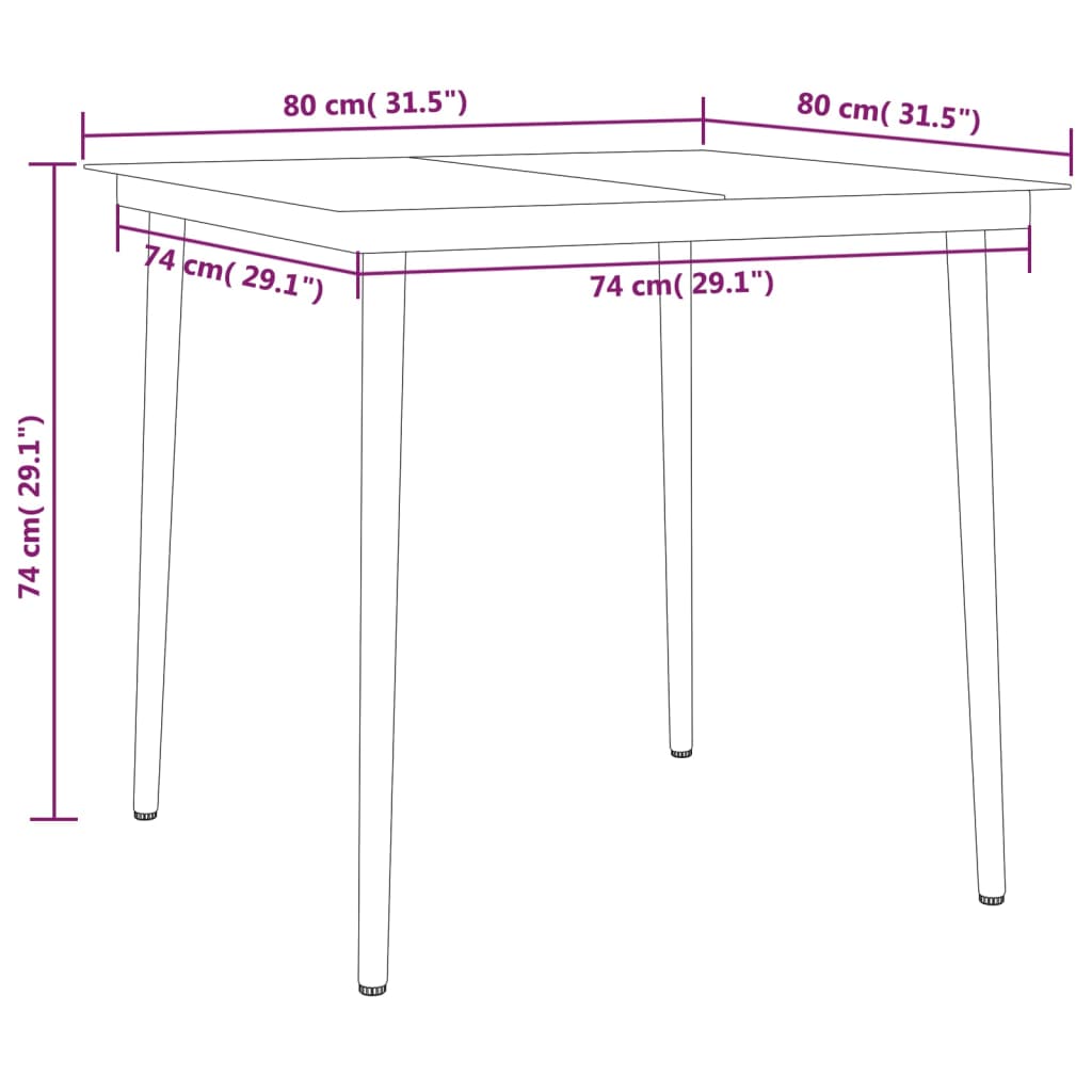 vidaXL Set da Pranzo da Giardino 3 pz Nero