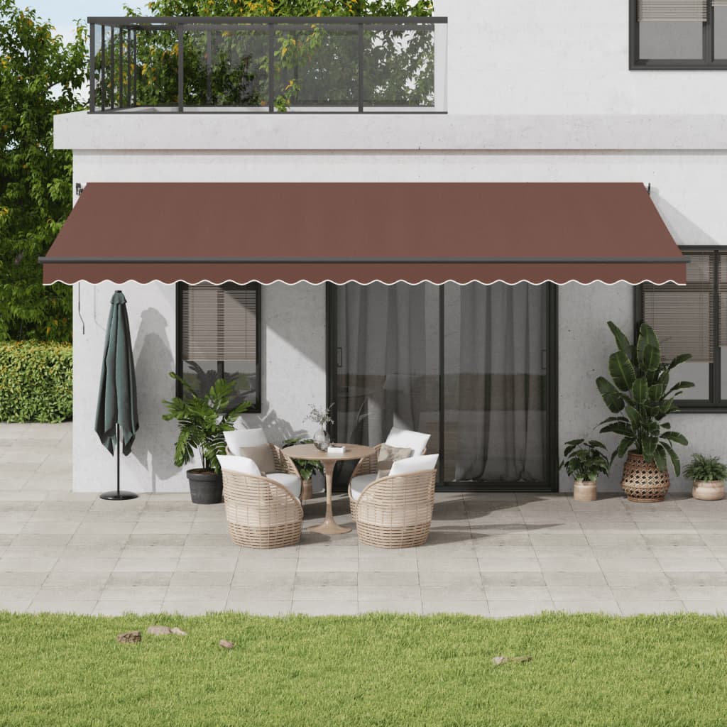 vidaXL Tenda Retrattile Manuale 600x300 cm Marrone