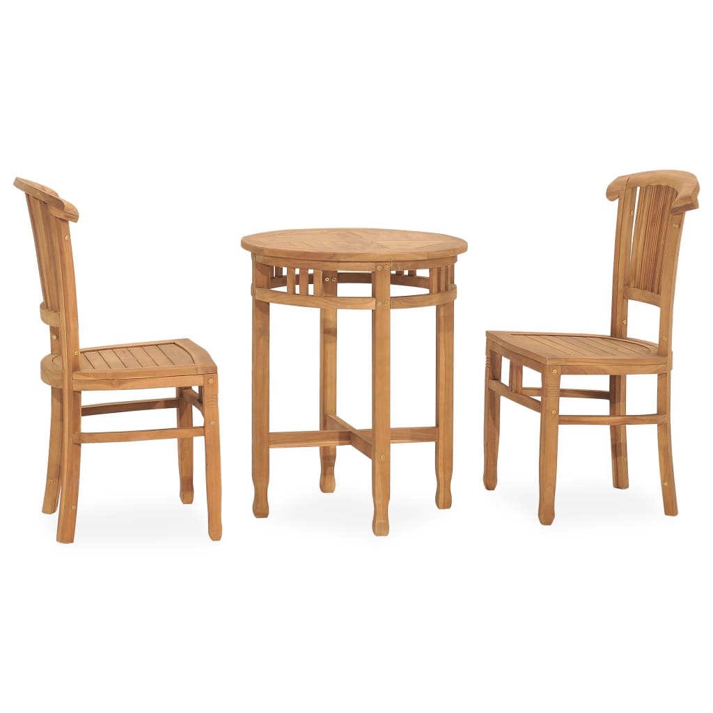 vidaXL Set da Pranzo da Giardino 3 pz in Legno Massello di Teak