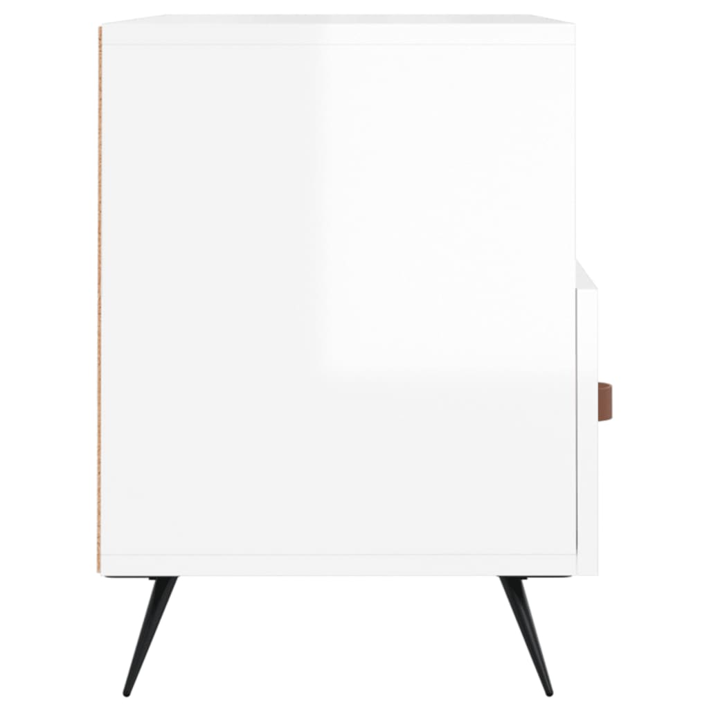 vidaXL Mobile Porta TV Bianco Lucido 80x36x50 cm in Legno Multistrato