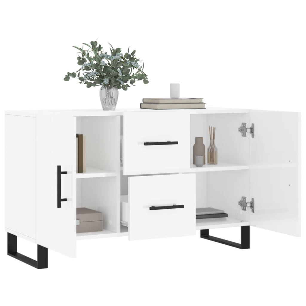 vidaXL Credenza Bianco Lucido 100x36x60 cm in Legno Multistrato