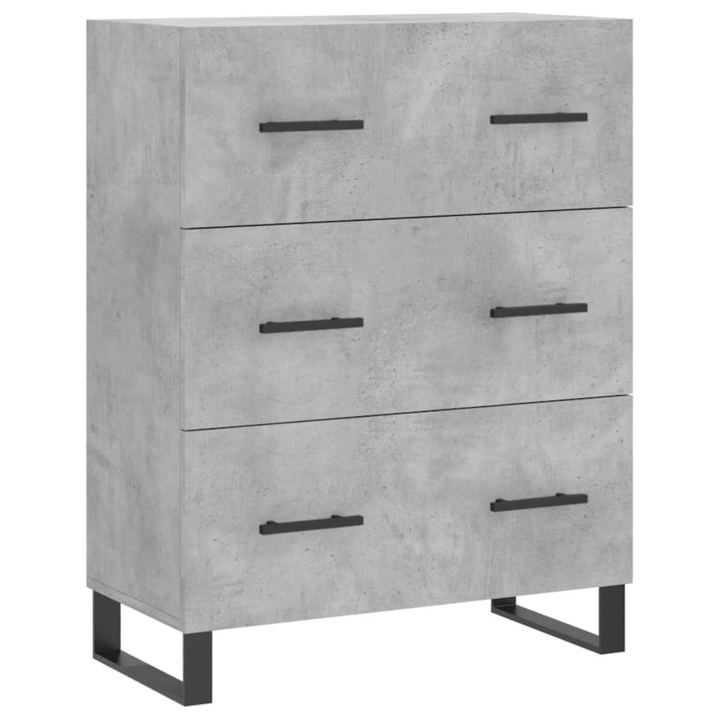 vidaXL Credenza Grigio Cemento 69,5x34x90 cm in Legno Multistrato