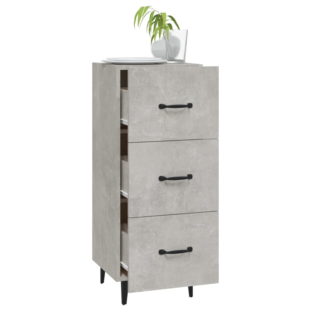 vidaXL Credenza Grigio Cemento 34,5x34x90 cm in Legno Multistrato