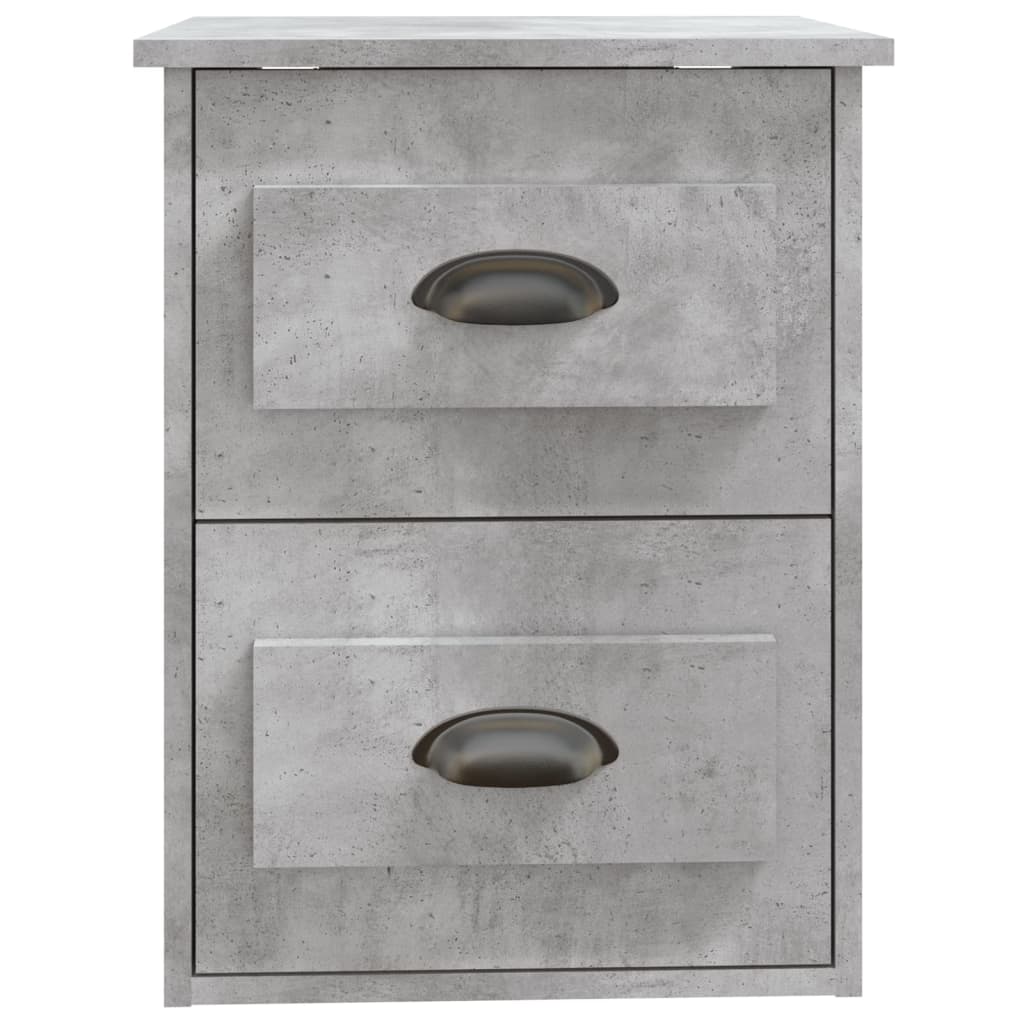 vidaXL Comodini a Parete 2 pz Grigio Cemento 41,5x36x53 cm