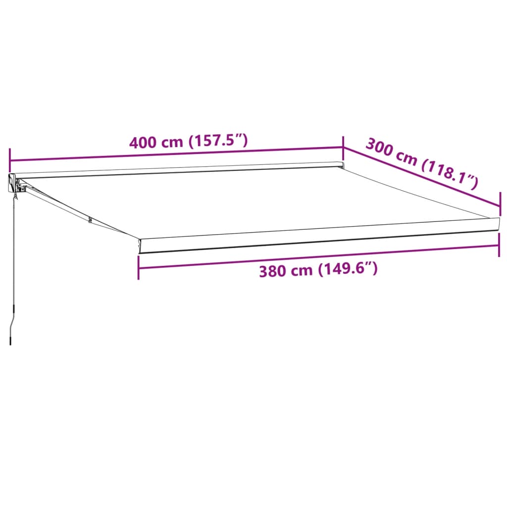 vidaXL Tenda Sole Retrattile Manuale 400x300 cm Marrone