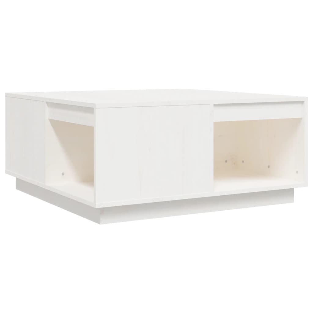 vidaXL Tavolino da Salotto Bianco 80x81x36,5 cm Legno Massello di Pino