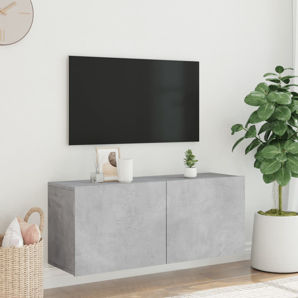 vidaXL Mobile TV a Parete Grigio Cemento 100x30x41 cm