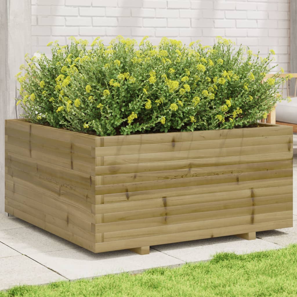 vidaXL Fioriera da Giardino 100x100x49,5cm in Legno di Pino Impregnato