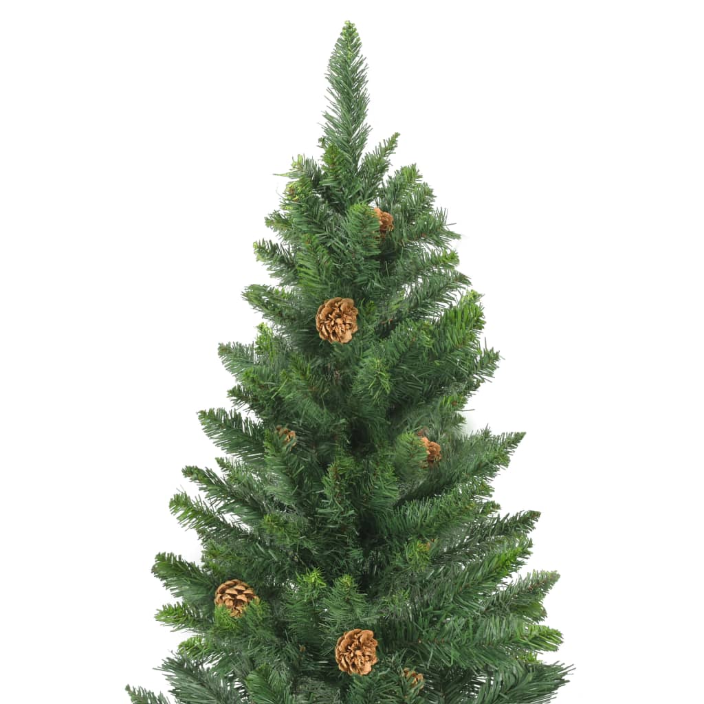 vidaXL Albero di Natale Preilluminato con Pigne Verde 210 cm