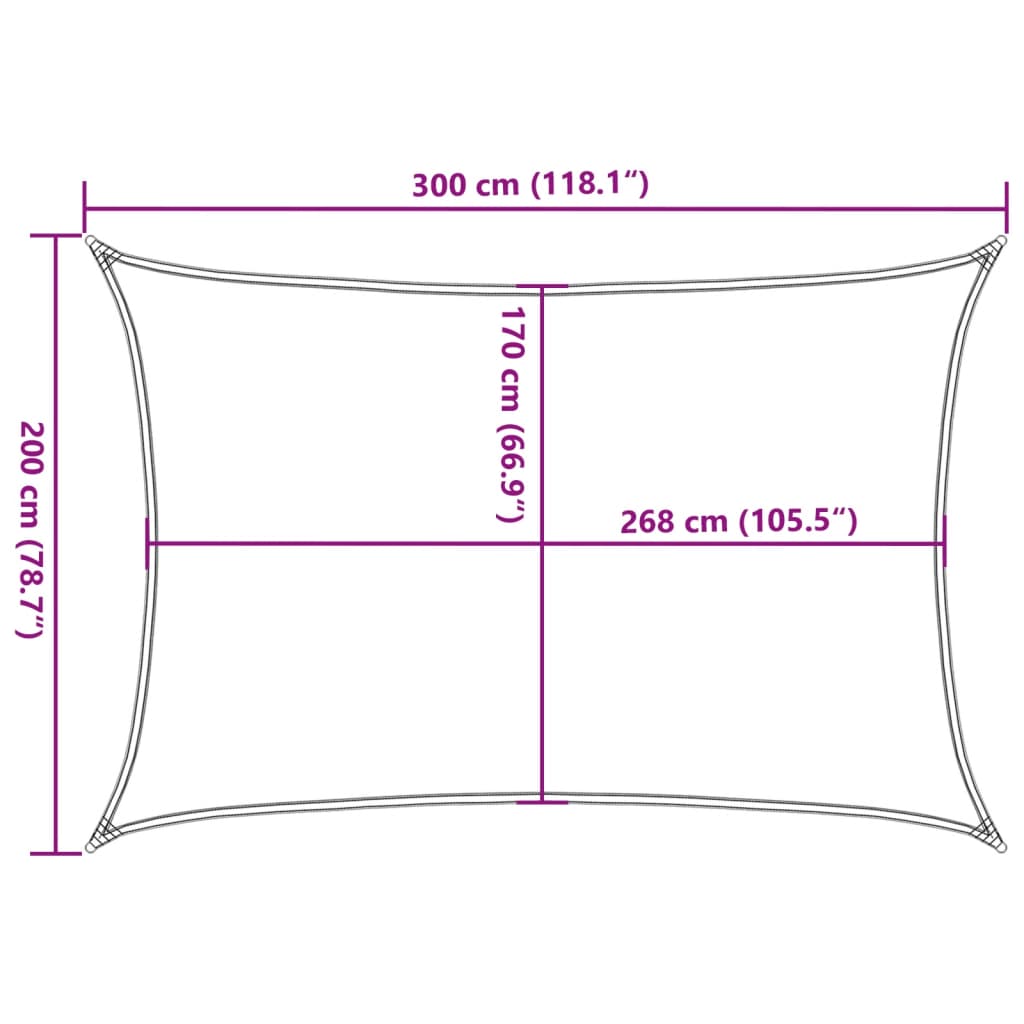 vidaXL Vela Parasole Sabbia 3x2 m 100% Poliestere Oxford