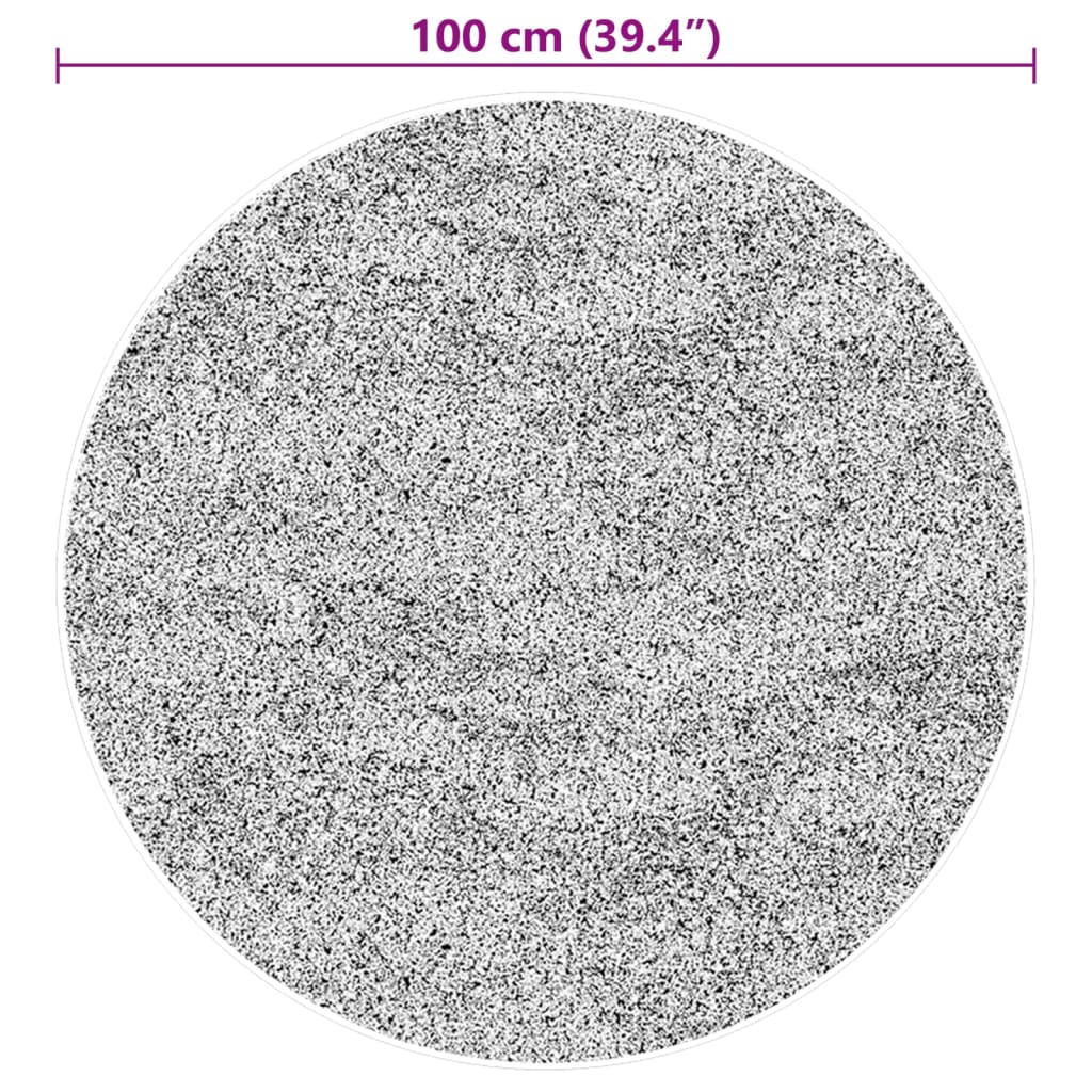 vidaXL Tappeto a Pelo Corto HUARTE Morbido e Lavabile Grigio Ø 100 cm