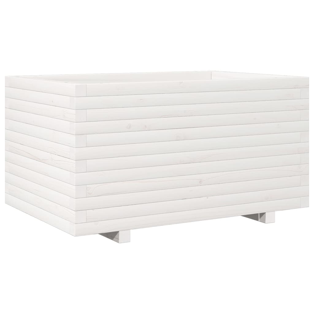 vidaXL Fioriera da Giardino Bianca 90x60x49,5cm Legno Massello di Pino