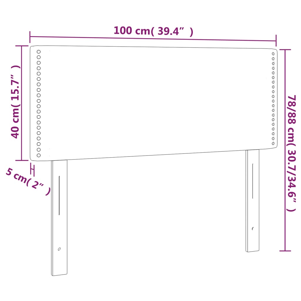 vidaXL Testiera Grigio Scuro 100x5x78/88 cm in Velluto