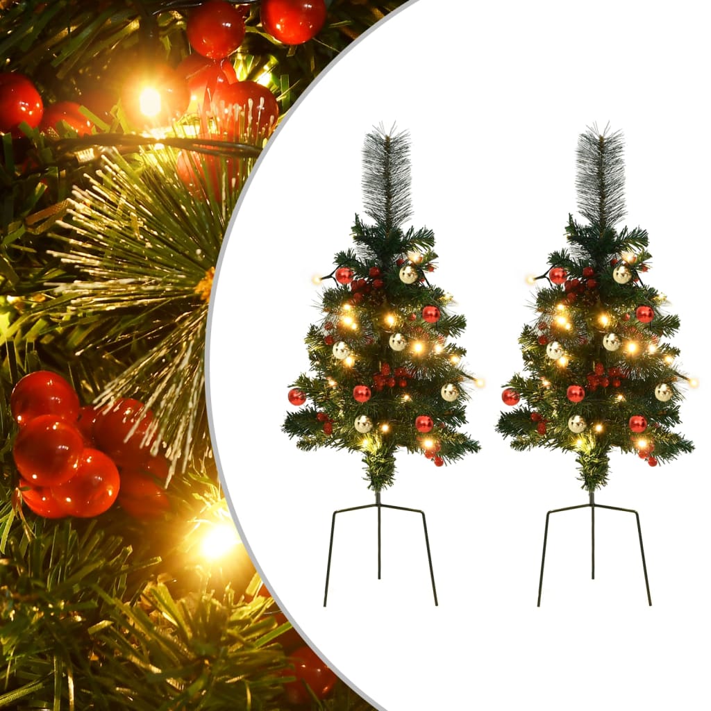 vidaXL Alberi di Natale Artificiale per Viali 2 pz 76 cm in PVC