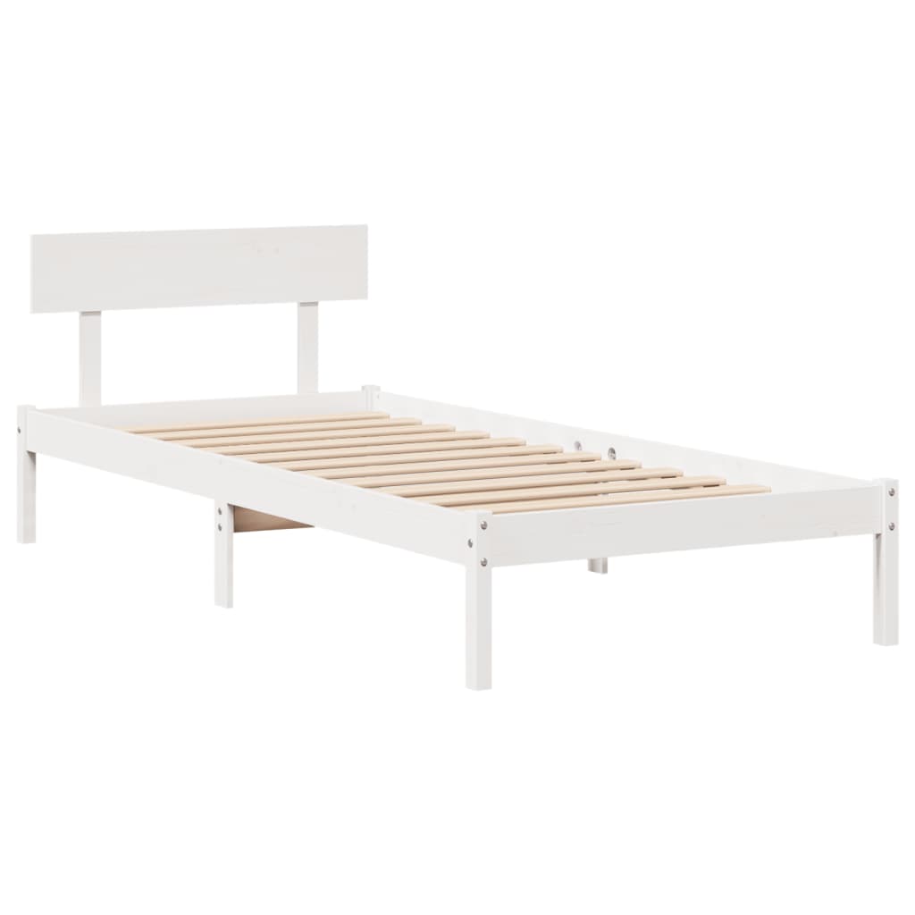 vidaXL Letto senza Materasso Bianco 90x200 cm Legno Massello di Pino