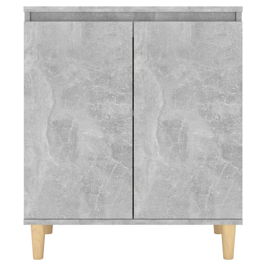 vidaXL Credenza Gambe Massello Grigio Cemento 60x35x70cm Multistrato