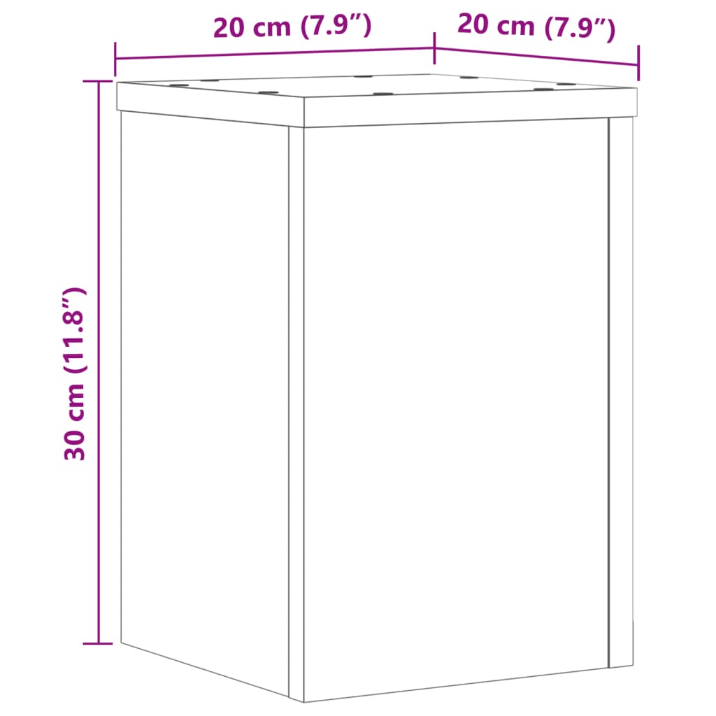 vidaXL Supporti per Piante 2 pz Bianchi 20x20x30 cm Legno Multistrato