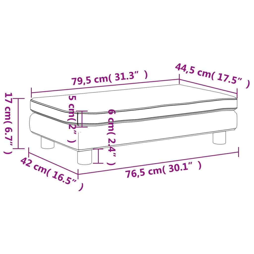 vidaXL Divano Bambini Poggiapiedi Cappuccino 100x50x30 cm Similpelle