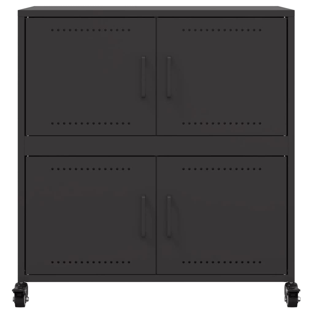 vidaXL Credenza Nera 68x39x72 cm in Acciaio