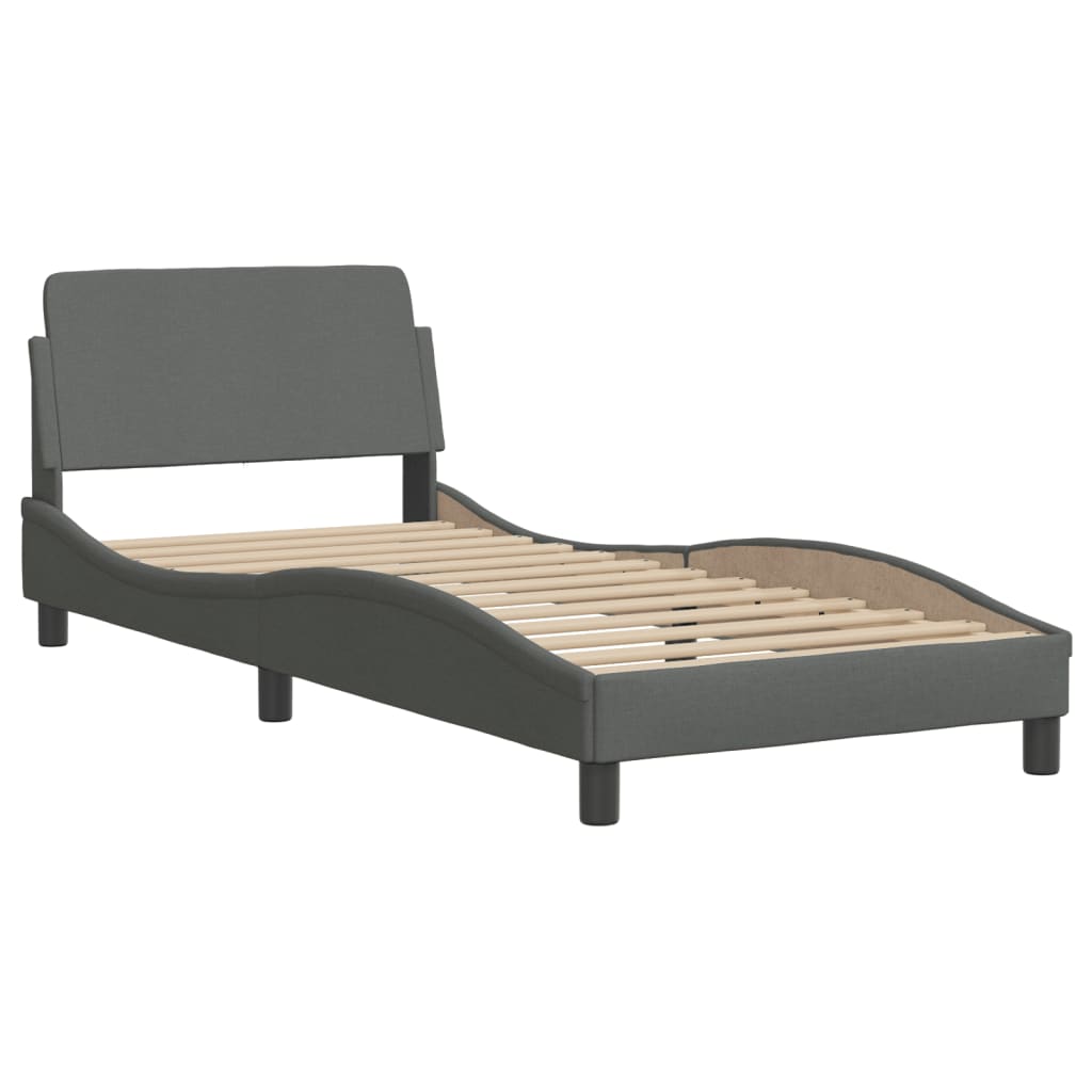 vidaXL Letto con Materasso Grigio Scuro 90x190 cm in Tessuto