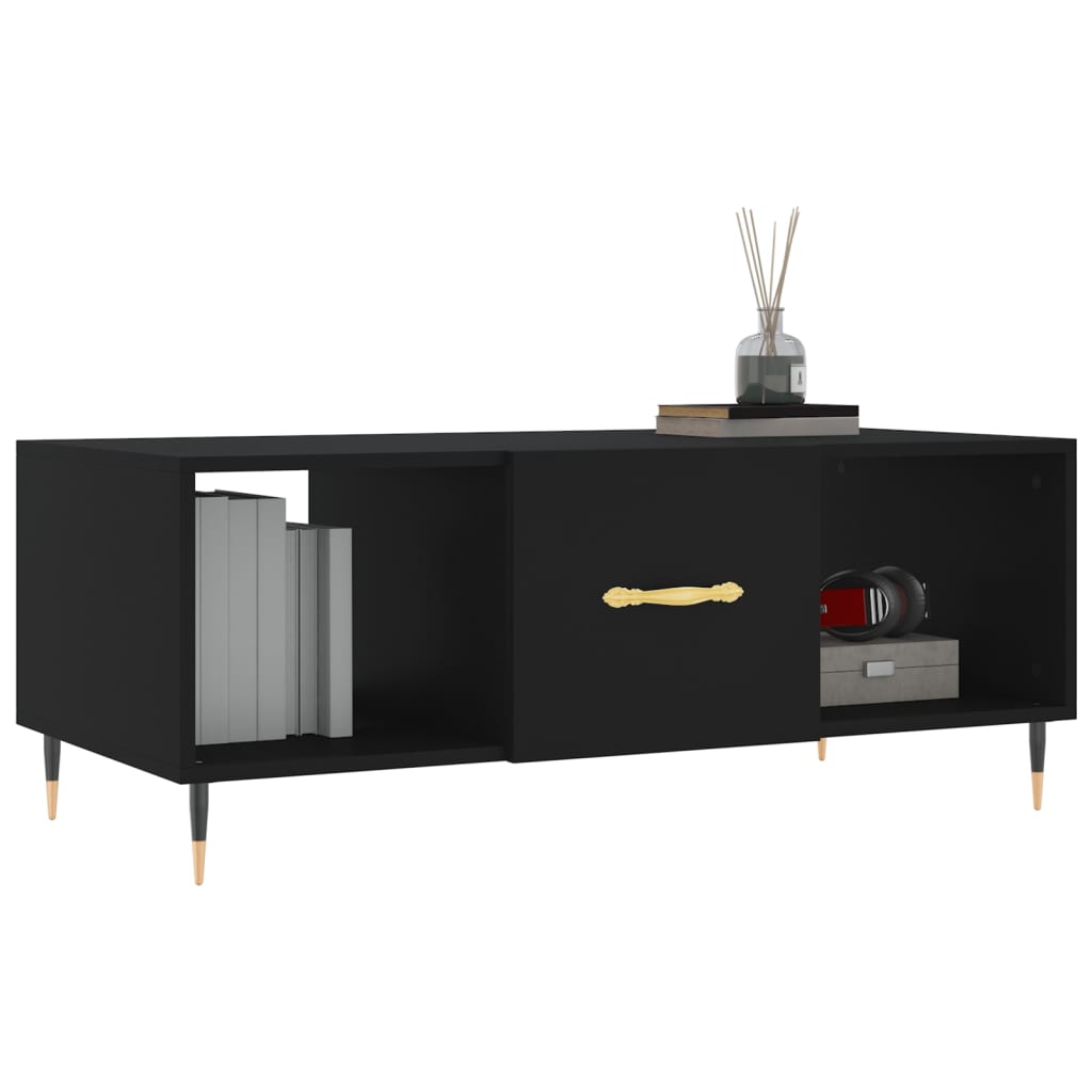 vidaXL Tavolino da Salotto Nero 102x50x40 cm in Legno Multistrato