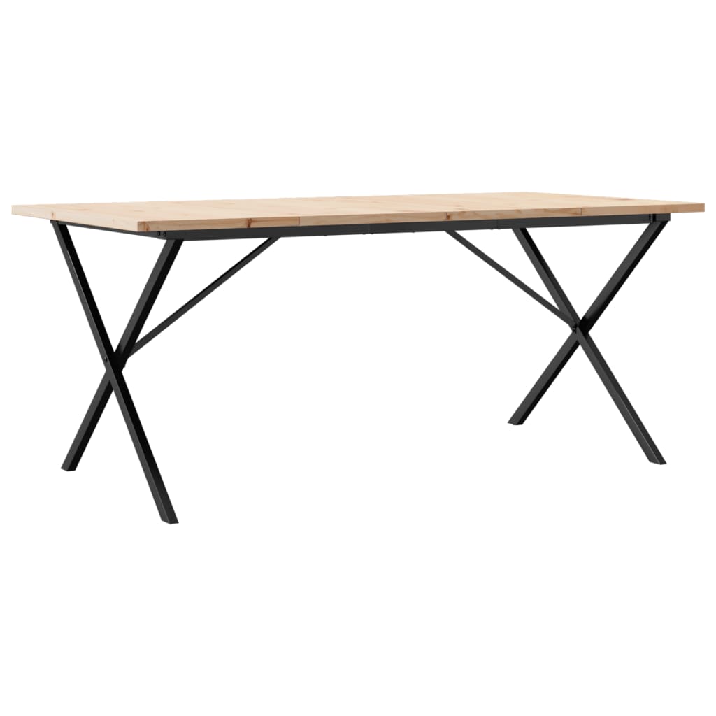 vidaXL Tavolo da Pranzo Telaio a X 180x90x75,5 cm Legno Pino e Acciaio