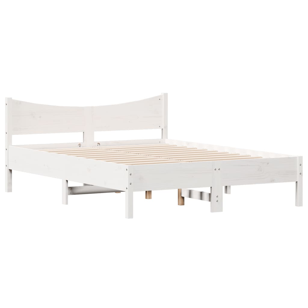 vidaXL Letto senza Materasso Bianco 140x190 cm Legno Massello di Pino