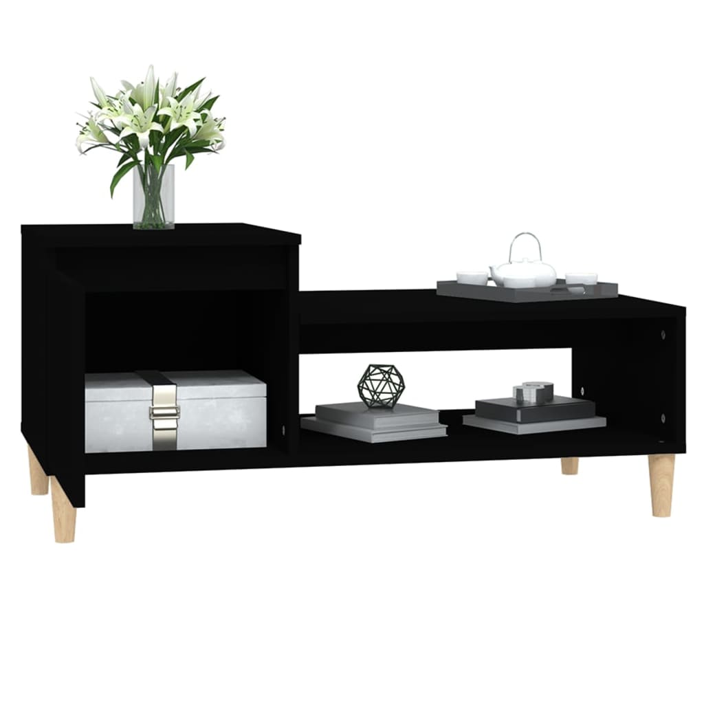 vidaXL Tavolino da Salotto Nero 100x50x45 cm in Legno Multistrato