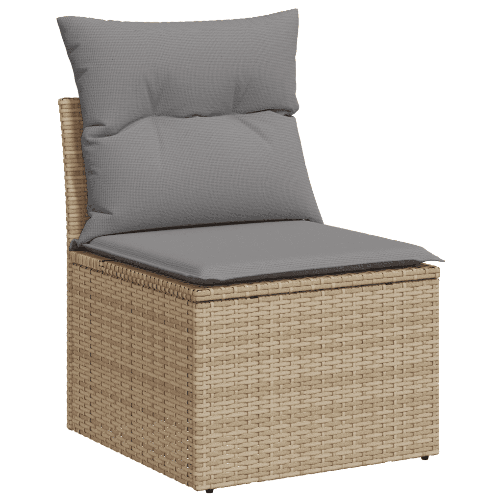 vidaXL Set Divano da Giardino 6 pz con Cuscini Beige in Polyrattan