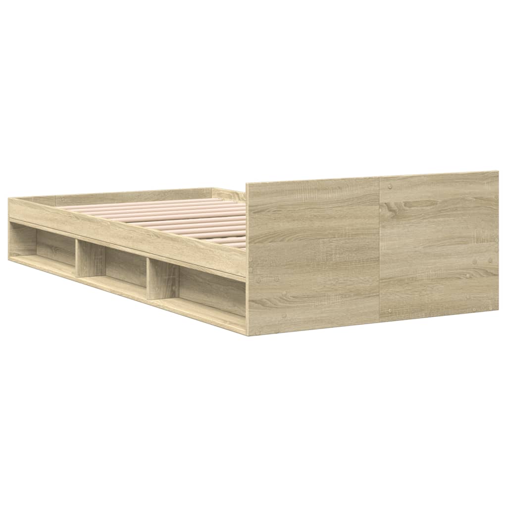 vidaXL Giroletto Cassetto Rovere Sonoma 90x200 cm Legno Multistrato