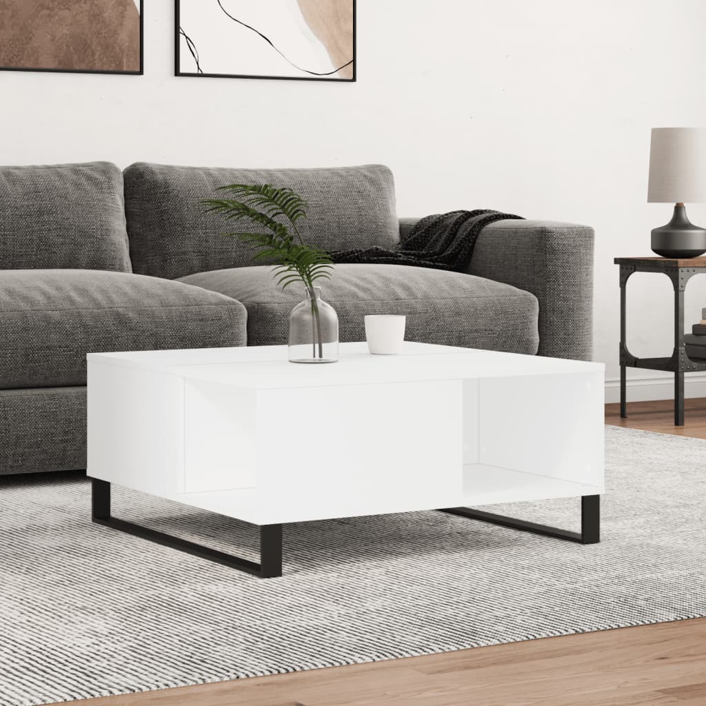 vidaXL Tavolino da Salotto Bianco 80x80x36,5 cm in Legno Multistrato