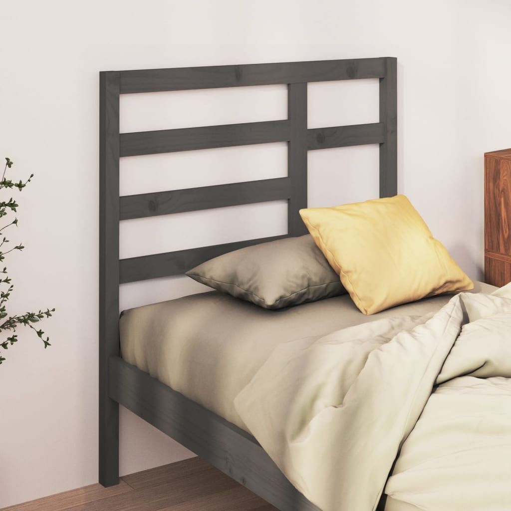 vidaXL Testiera per Letto Grigia 96x4x104 cm in Legno Massello di Pino