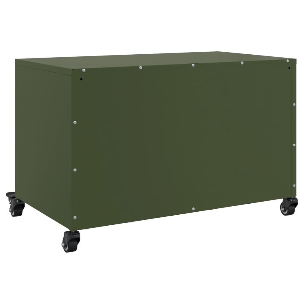 vidaXL Mobile TV Verde Oliva 68x39x43,5 cm in Acciaio