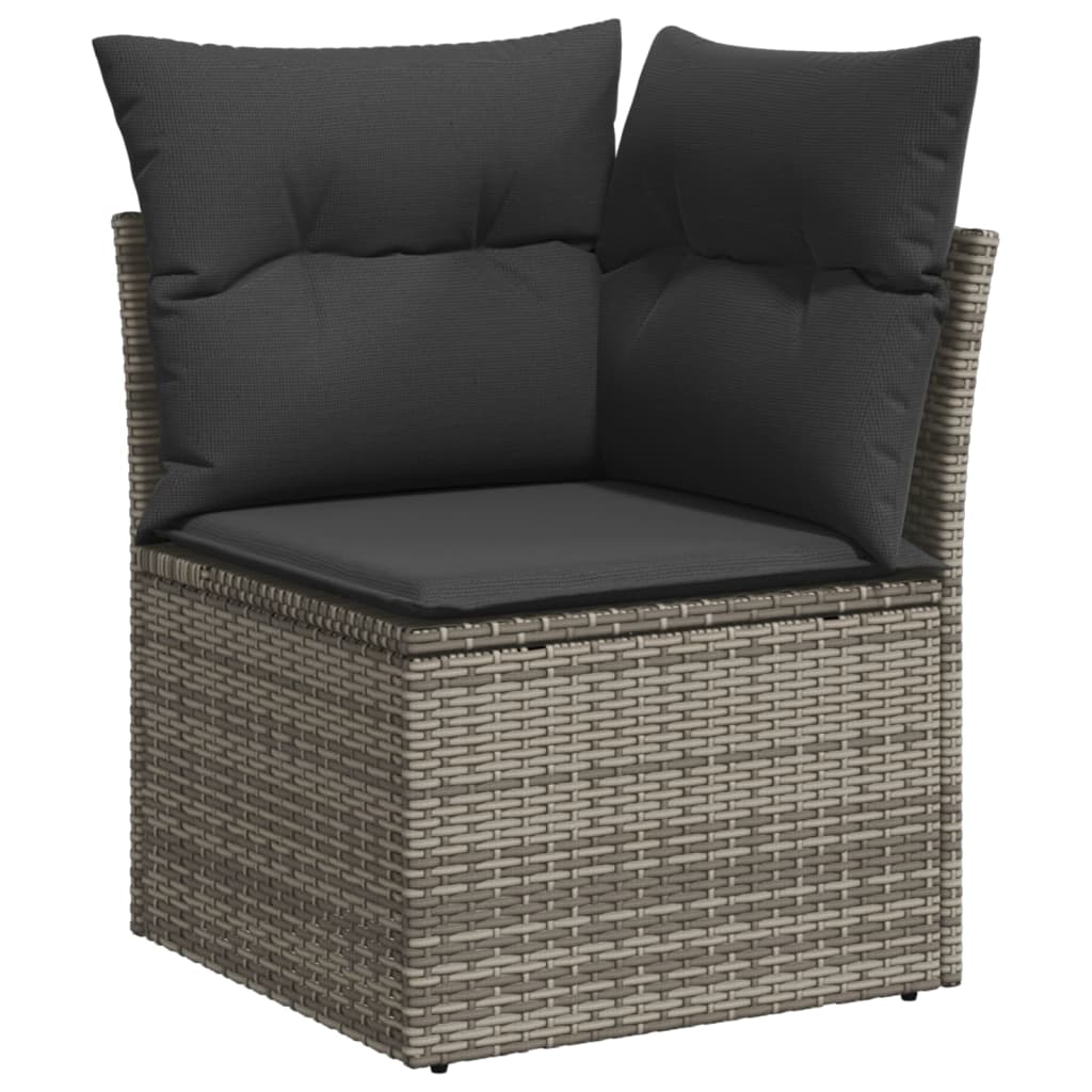 vidaXL Set Divani da Giardino 11 pz con Cuscini in Polyrattan Grigio