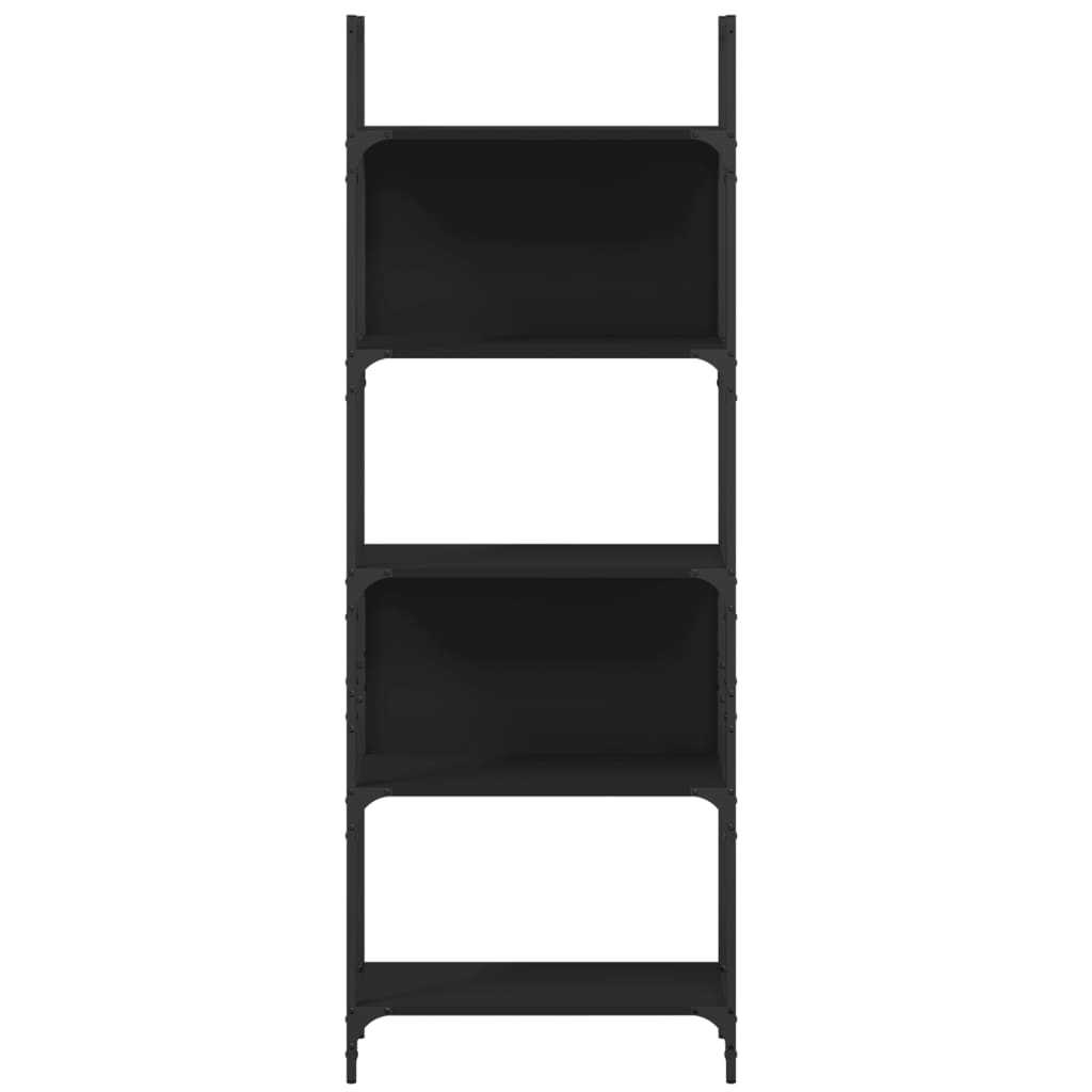 vidaXL Libreria a 5 Ripiani Nera 60,5x24x166,5 cm in Legno Multistrato