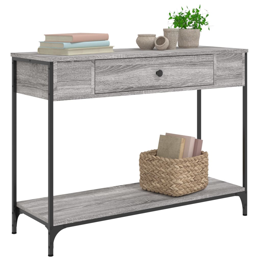 vidaXL Tavolino Consolle Grigio Sonoma 100x34,5x75cm Legno Multistrato