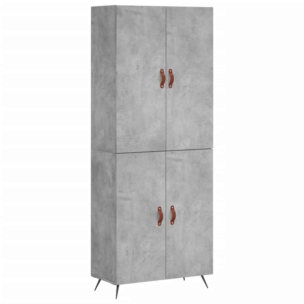 vidaXL Credenza Grigio Cemento 69,5x34x180 cm in Legno Multistrato