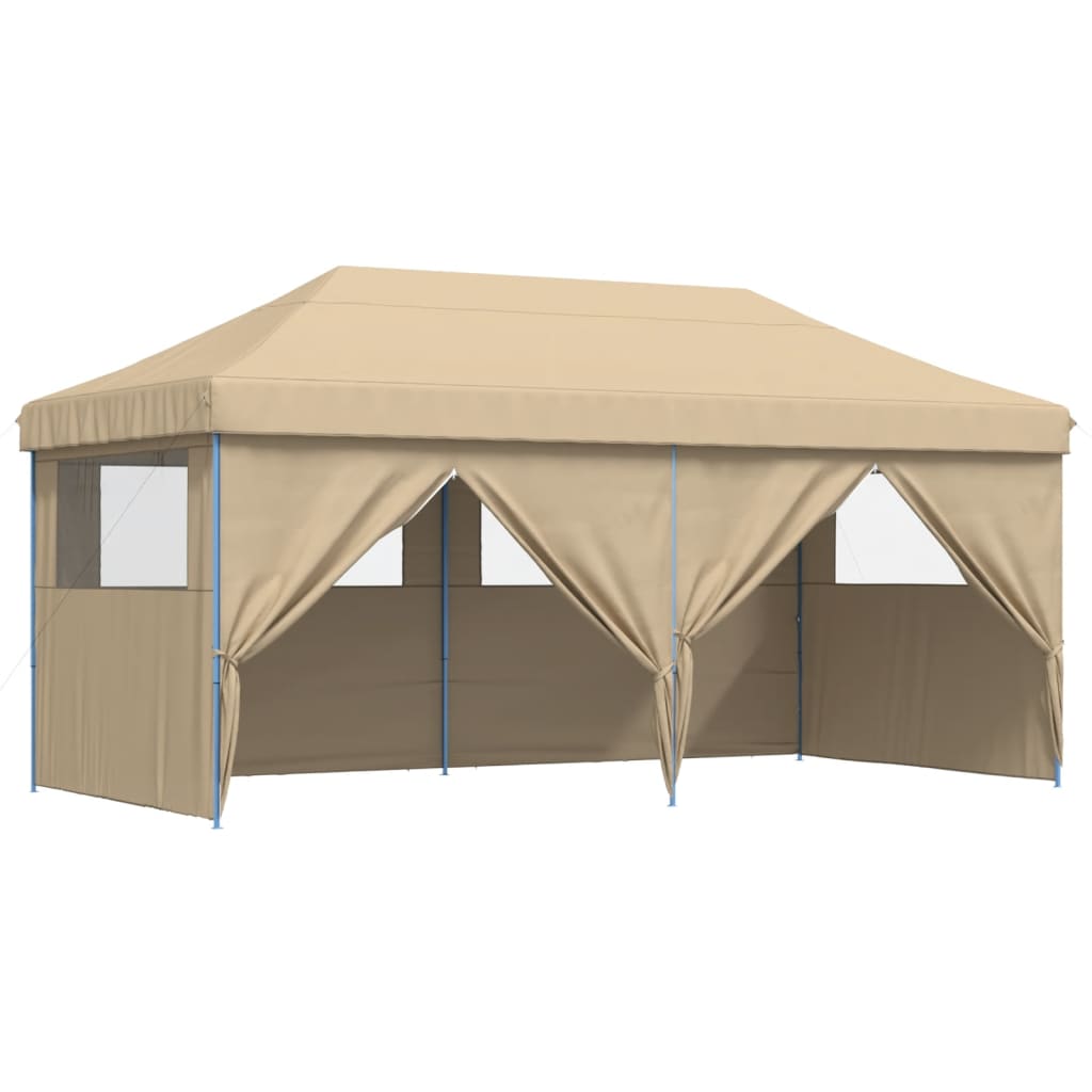 vidaXL Tendone per Feste Pieghevole Pop-Up con 4 Pareti Beige