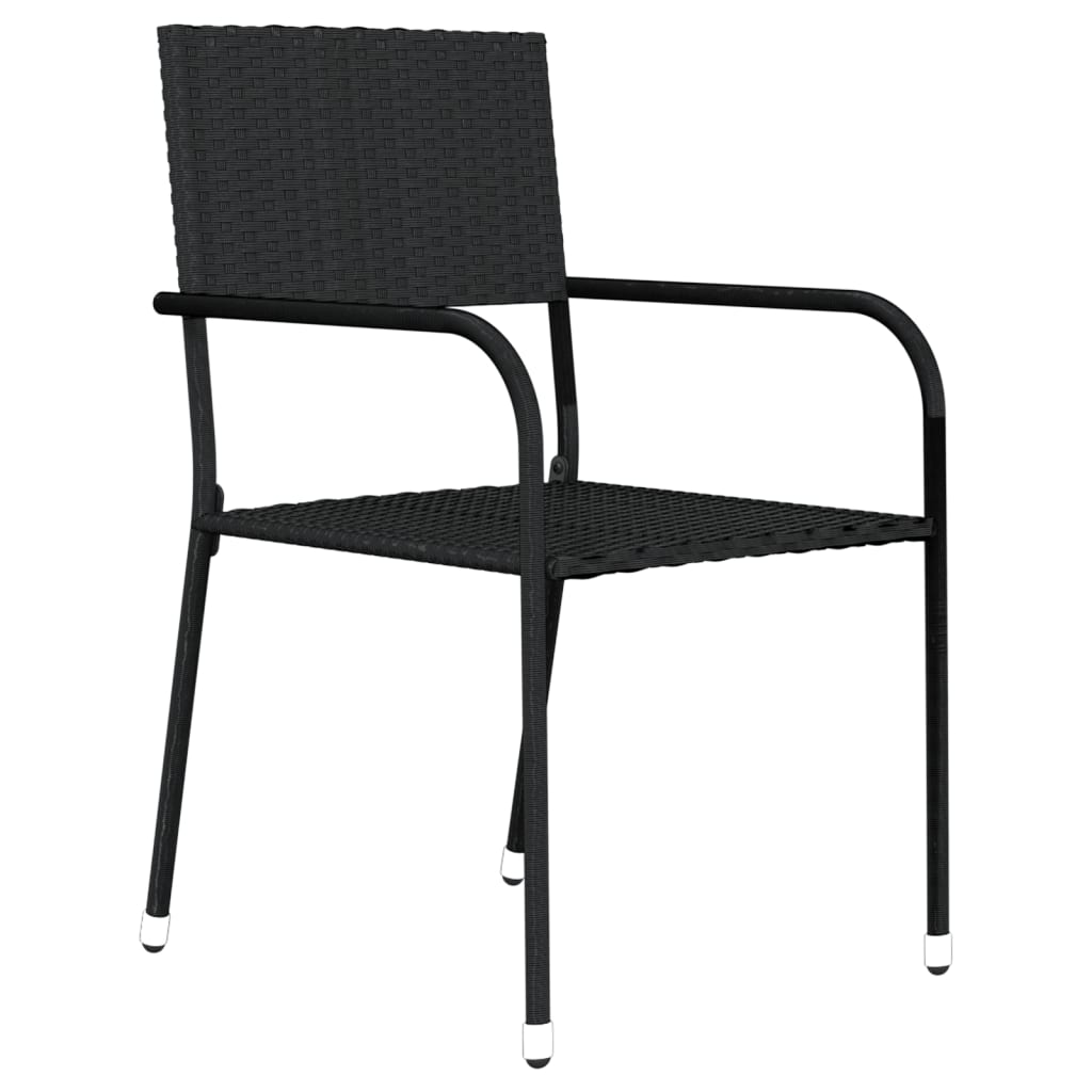 vidaXL Set Mobili da Pranzo da Giardino 5 pz Nero